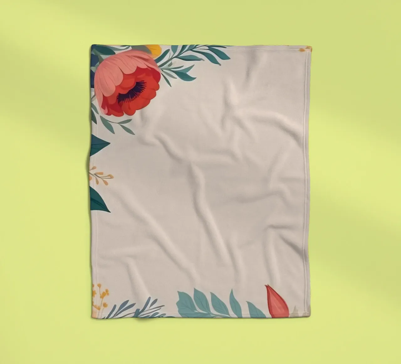 Bordi floreali colorati con varietà di fiori in fiore coperta in pile da DesignDoodle