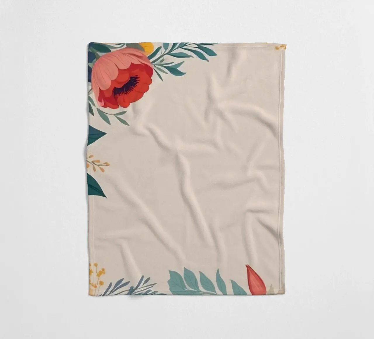 Bordi floreali colorati con varietà di fiori in fiore coperta in pile da DesignDoodle