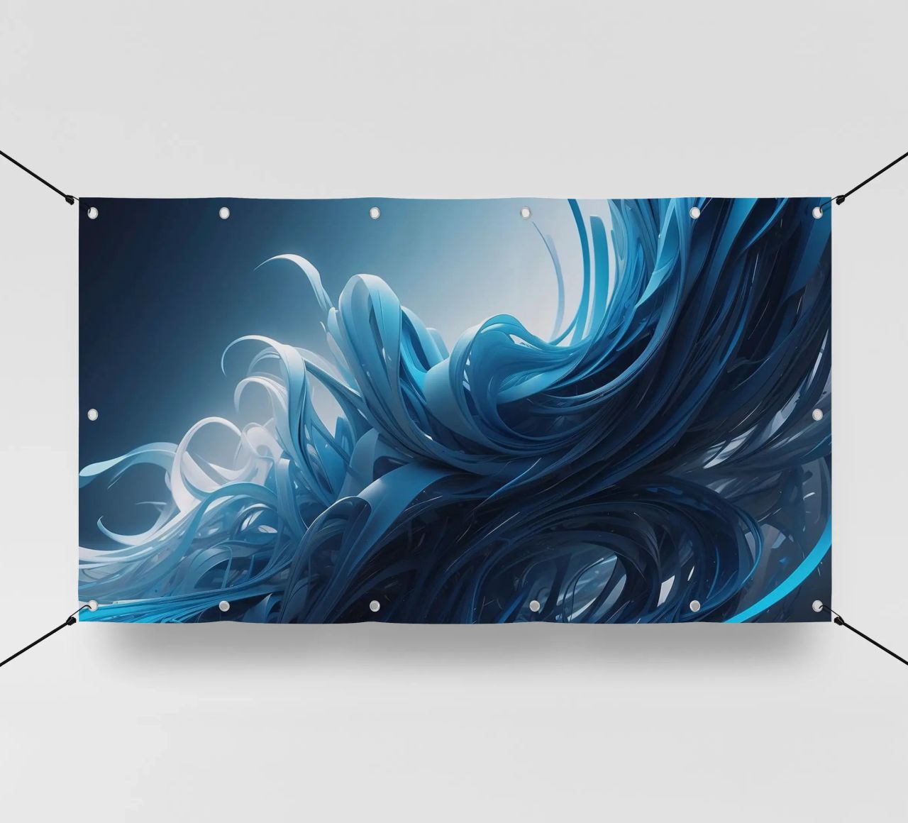 Flowing blues create an abstract wave effect in dynamic art pvc cover by DesignDoodle