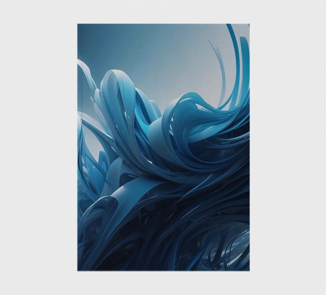 Flowing blues create an abstract wave effect in dynamic art notebook by DesignDoodle