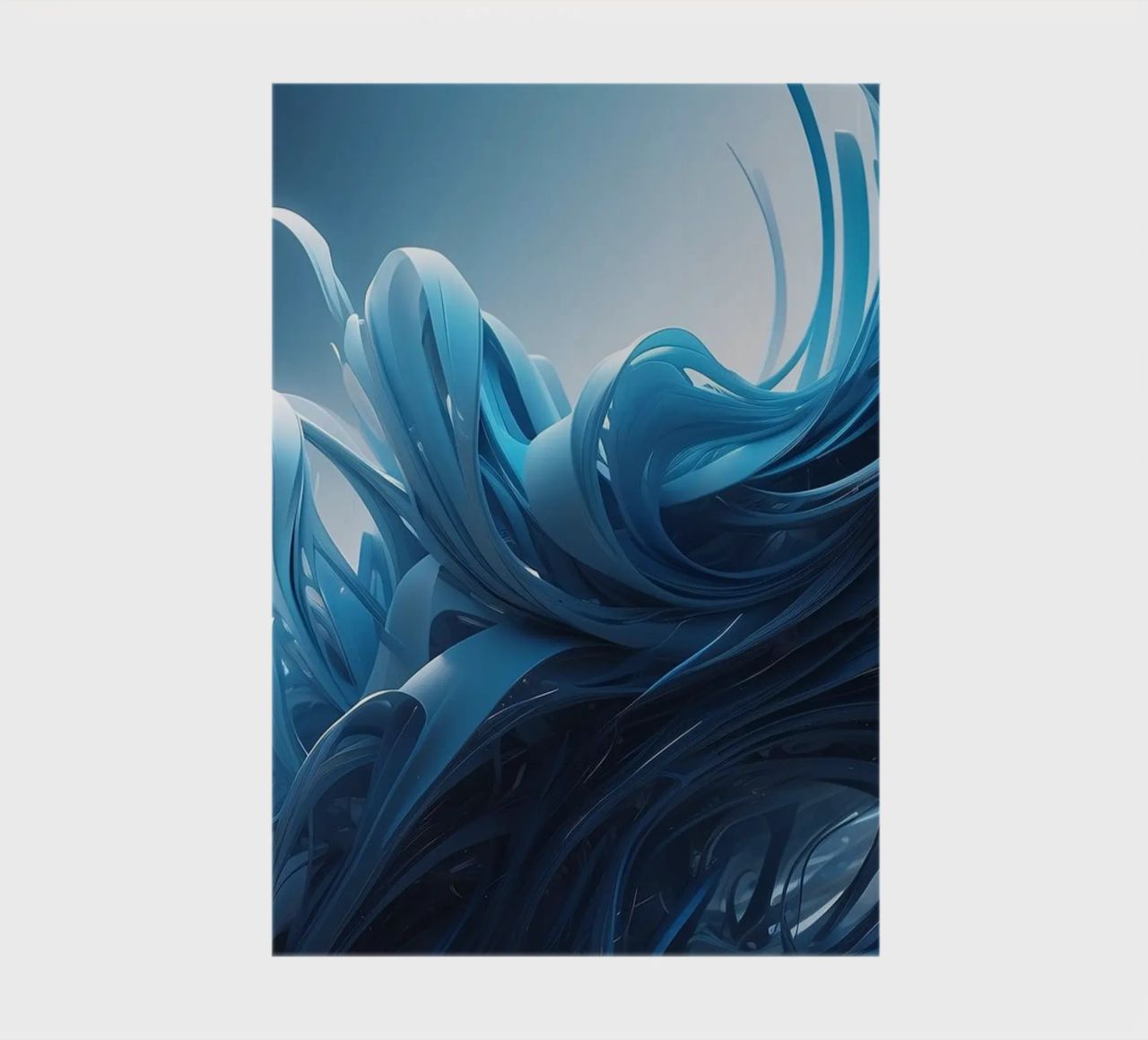 Flowing blues create an abstract wave effect in dynamic art notebook by DesignDoodle