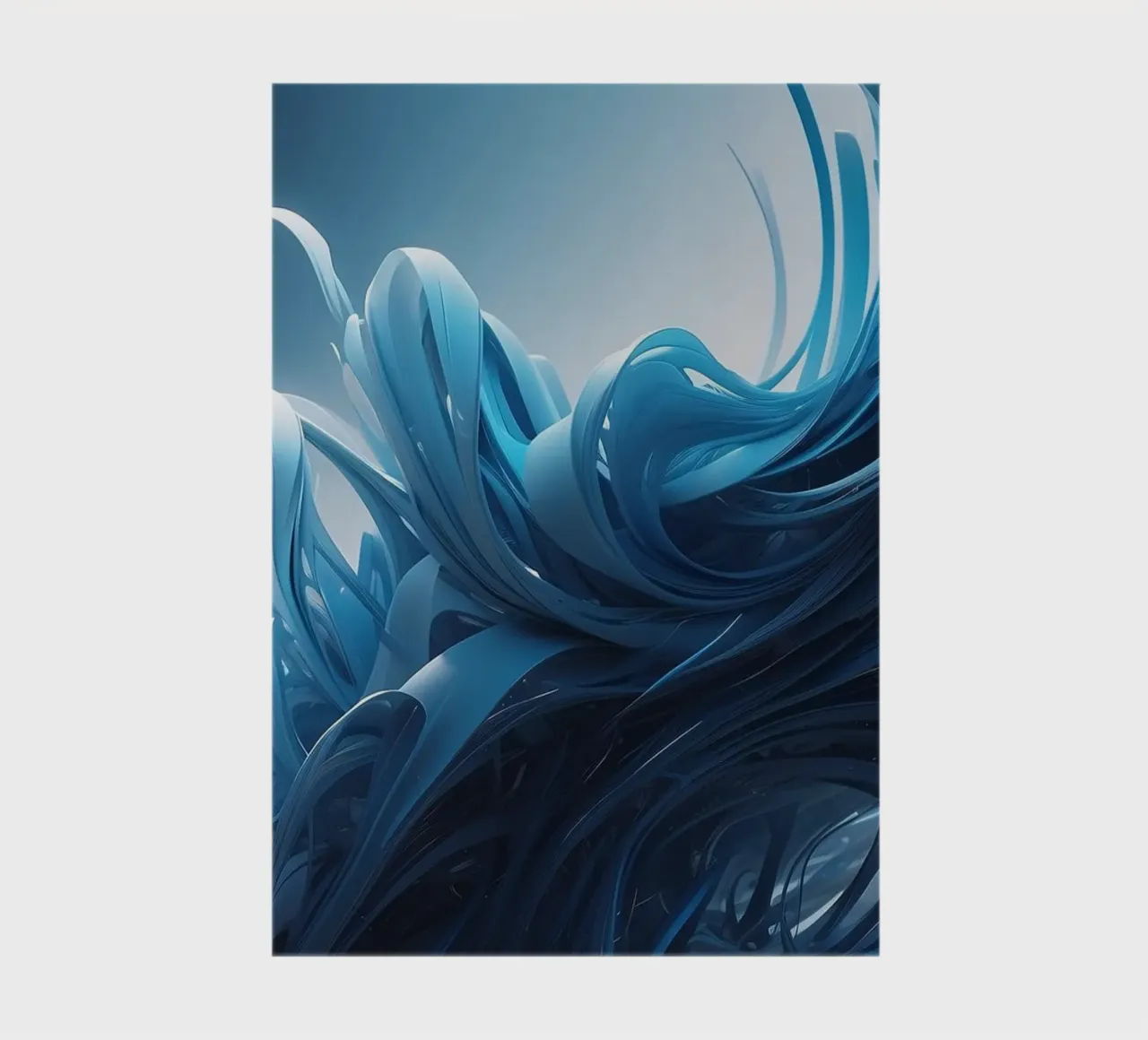 Flowing blues create an abstract wave effect in dynamic art notebook by DesignDoodle
