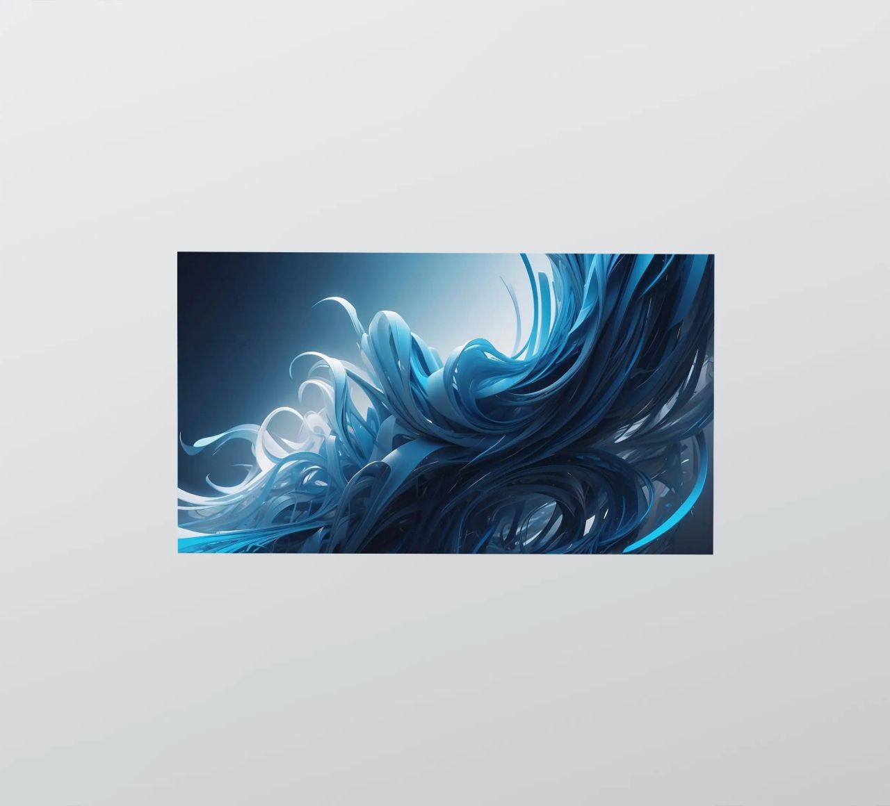 Flowing blues create an abstract wave effect in dynamic art sticker by DesignDoodle