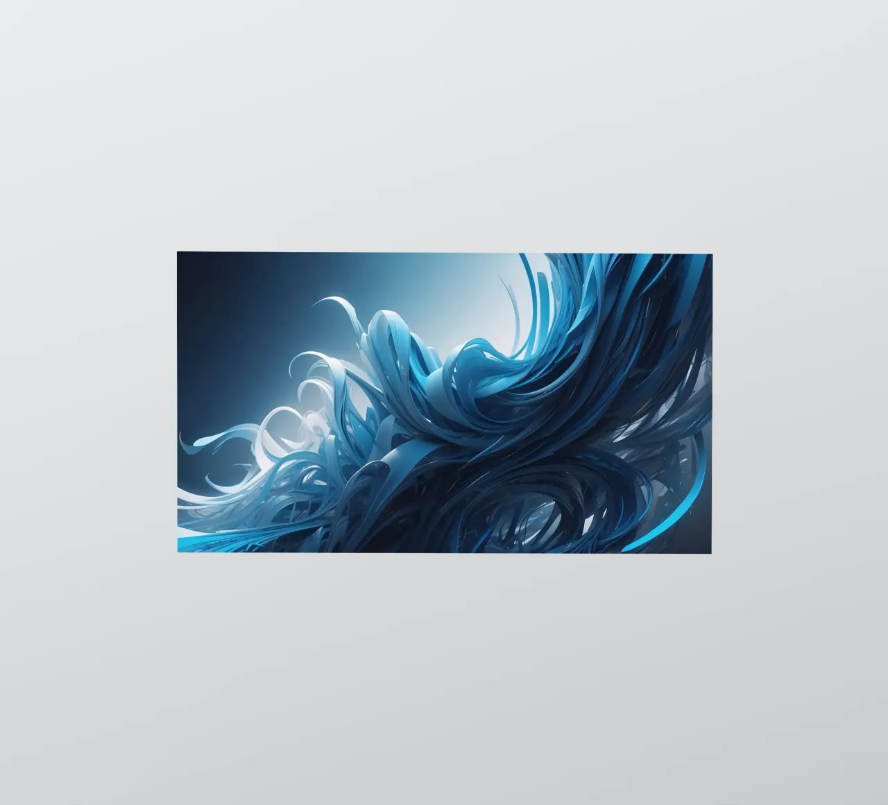 Flowing blues create an abstract wave effect in dynamic art sticker by DesignDoodle