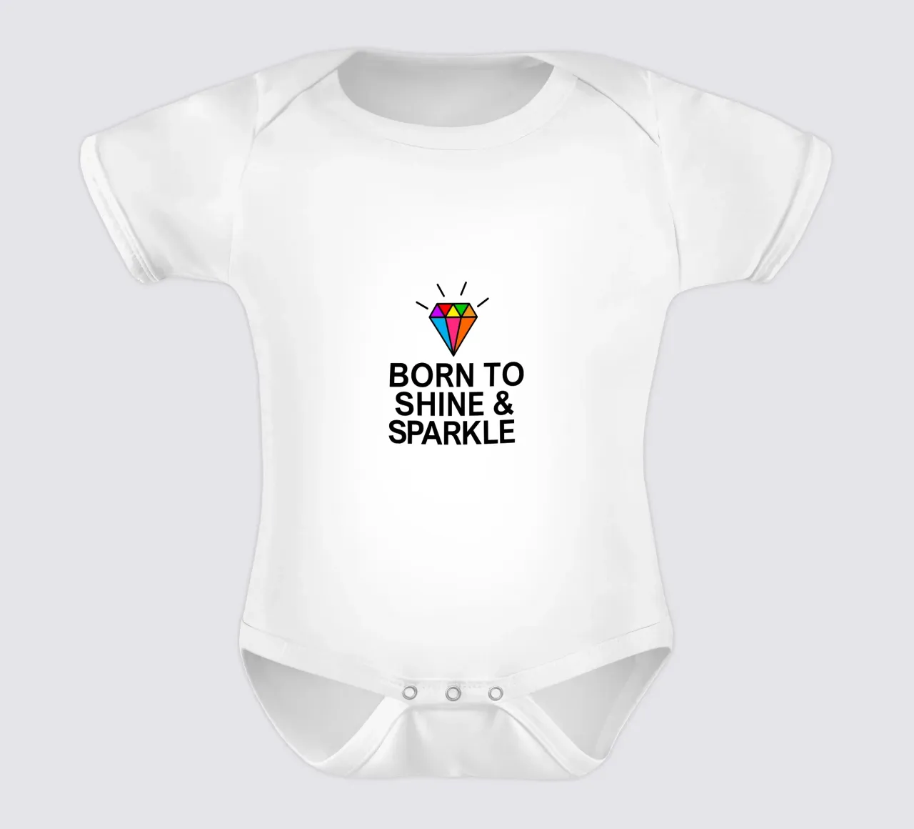 Born to shine and sparkle body neonato maniche corte da baobabprintstore