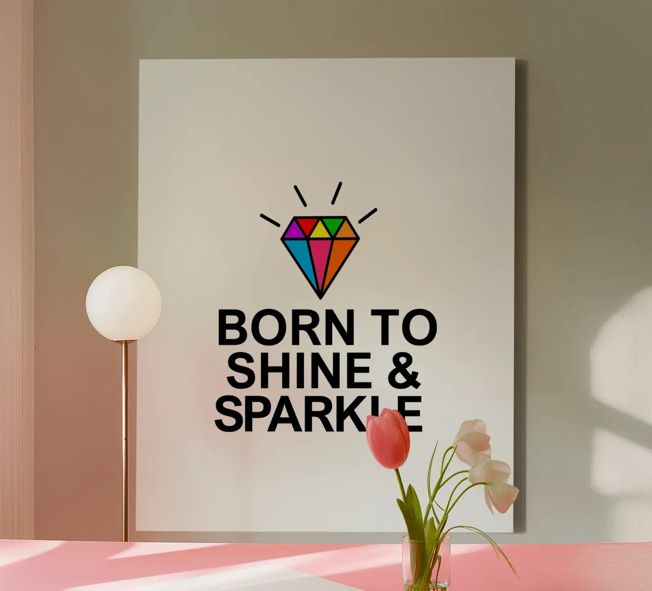 Born to shine and sparkle tela con Cornice a cassetta da baobabprintstore