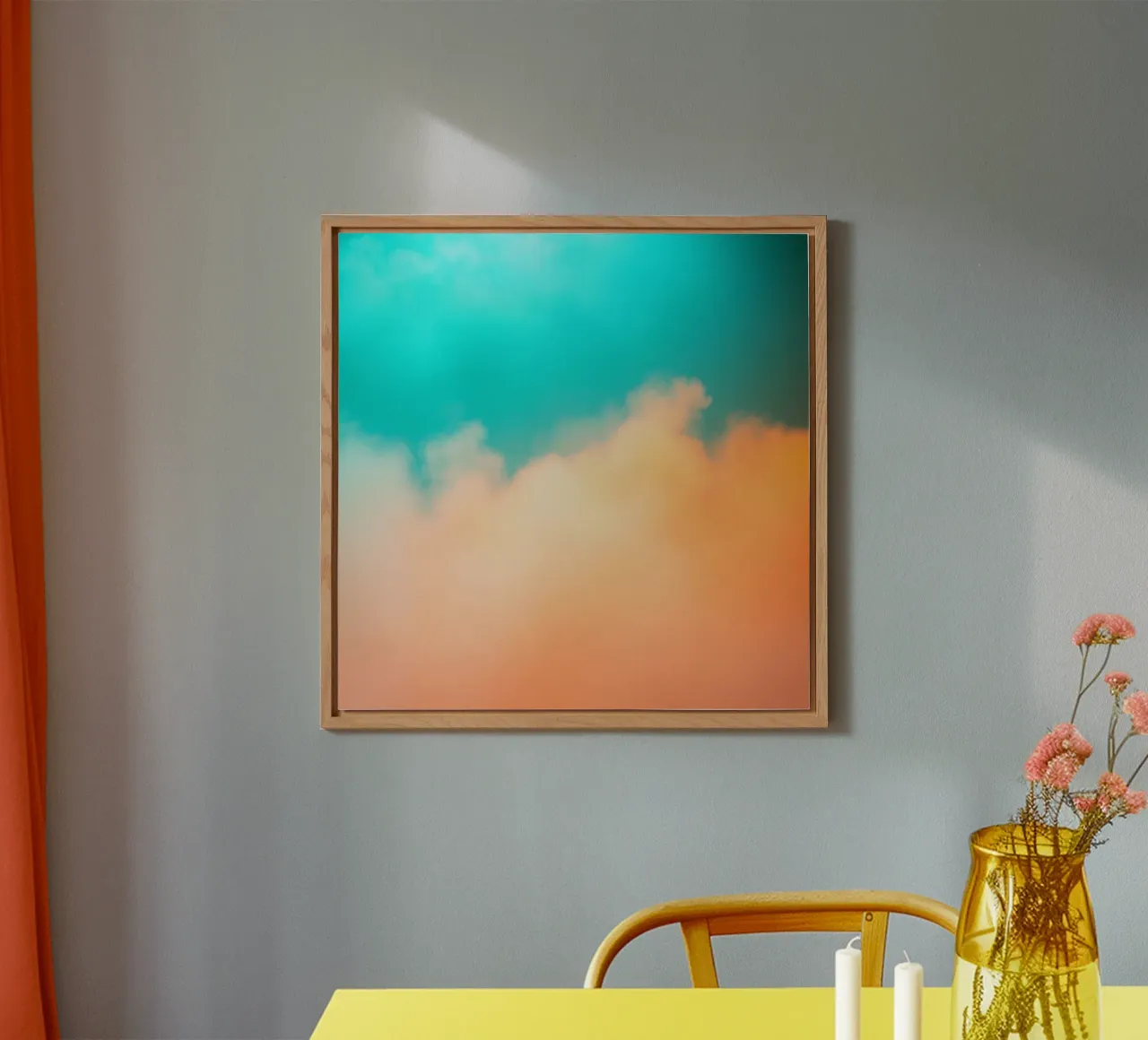 Nuvole colorate si fondono in un cielo tranquillo durante il tramonto alluminio dibond da DesignDoodle