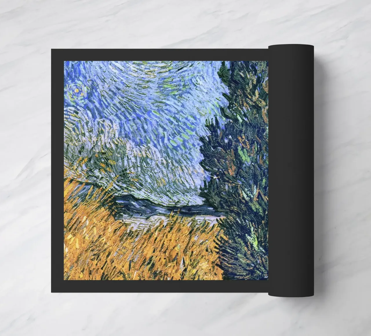 Strada con cipresso e stella di Vincent van Gogh (1890) zerbino da Venus Art