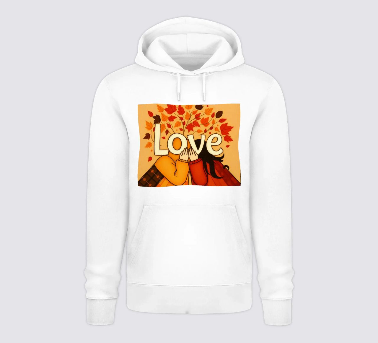 Un'opera d'arte che simboleggia l'unità e l'amore, utilizzando le calde tonalità della terra. felpa con cappuccio da DesignDoodle