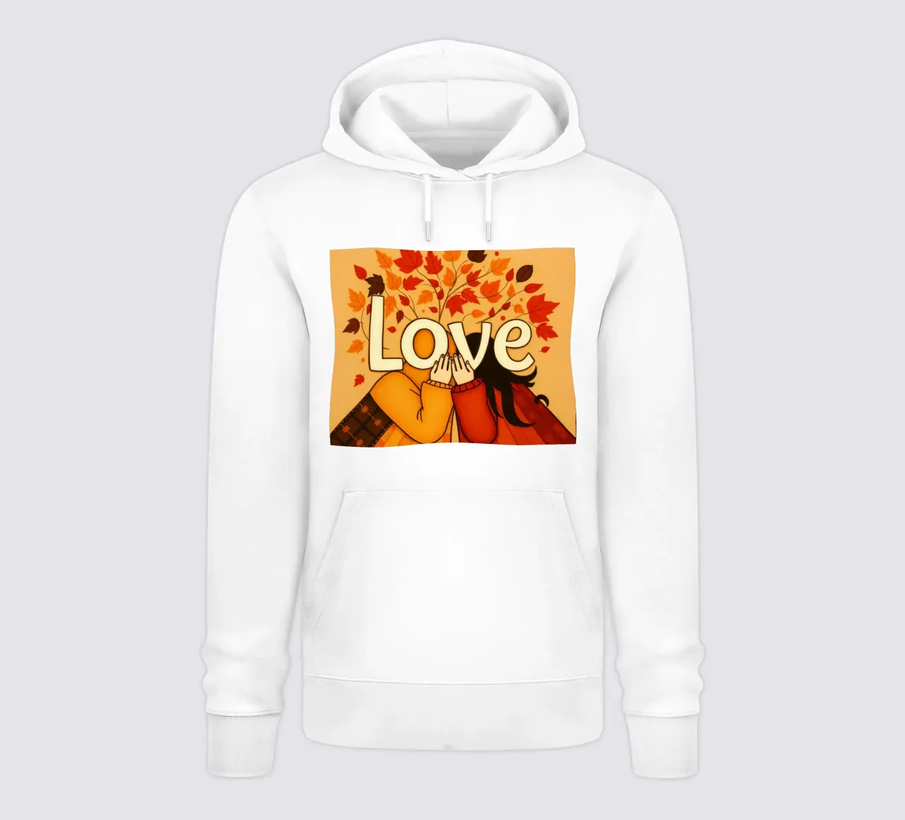 Un'opera d'arte che simboleggia l'unità e l'amore, utilizzando le calde tonalità della terra. felpa con cappuccio da DesignDoodle