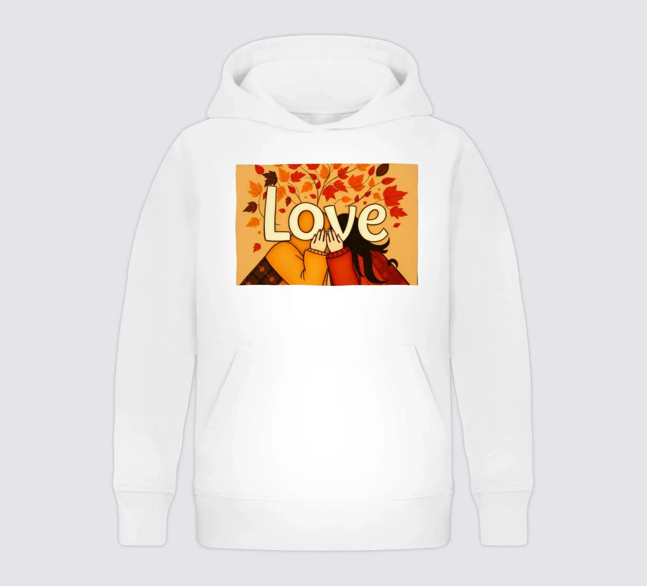 Un'opera d'arte che simboleggia l'unità e l'amore, utilizzando le calde tonalità della terra. felpa bambino con cappuccio da DesignDoodle