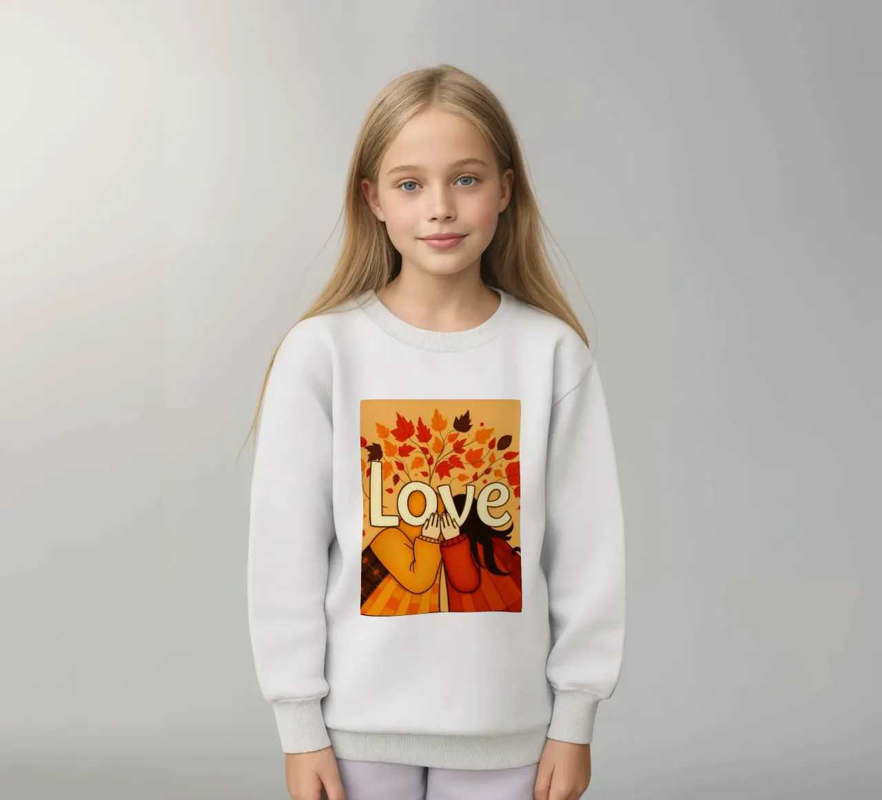 Un'opera d'arte che simboleggia l'unità e l'amore, utilizzando le calde tonalità della terra. felpa bambino da DesignDoodle