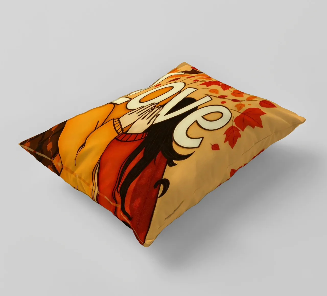 An artwork symbolizing unity and love, utilizing warm earthy decorative cushion by DesignDoodle
