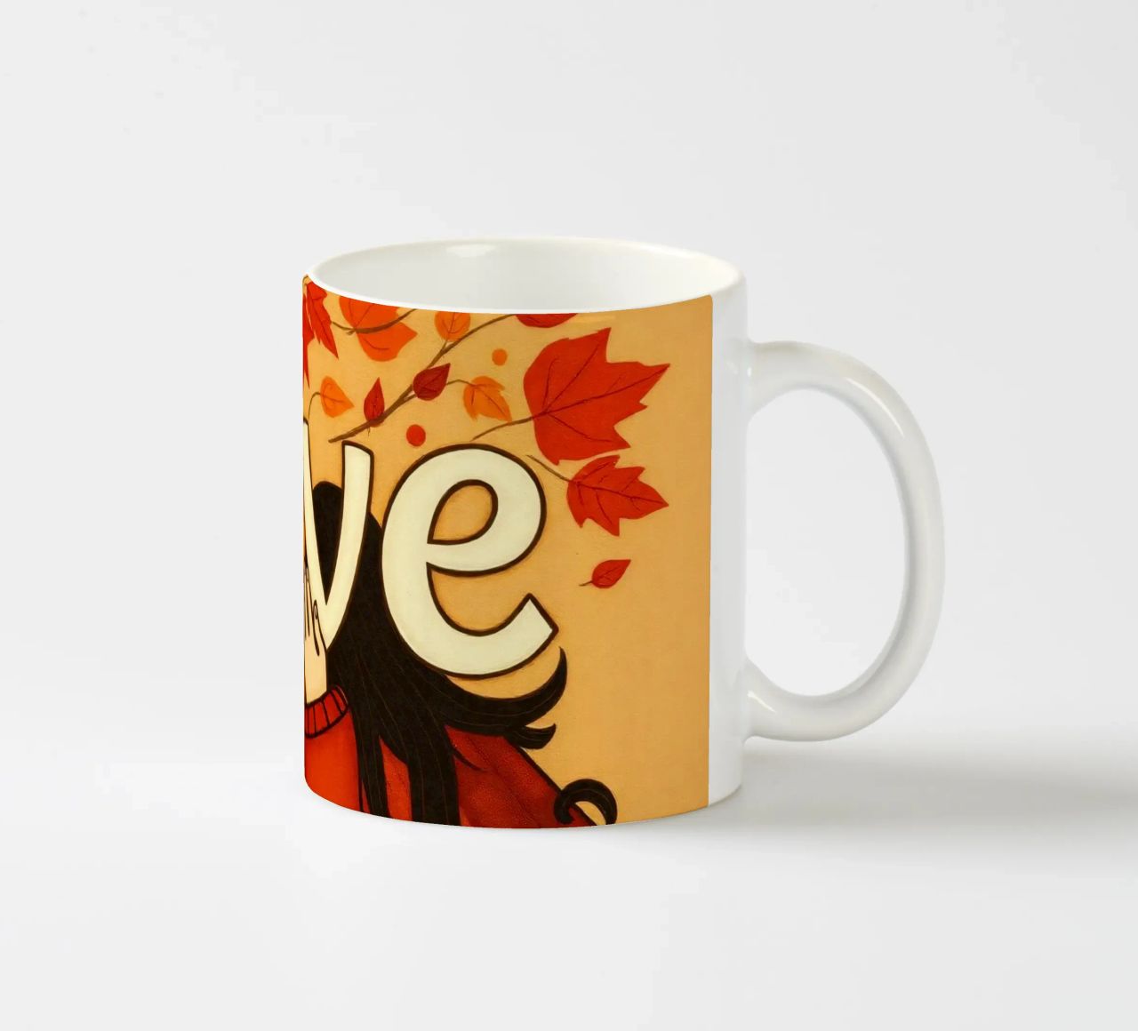 Un'opera d'arte che simboleggia l'unità e l'amore, utilizzando le calde tonalità della terra. tazza in ceramica da DesignDoodle