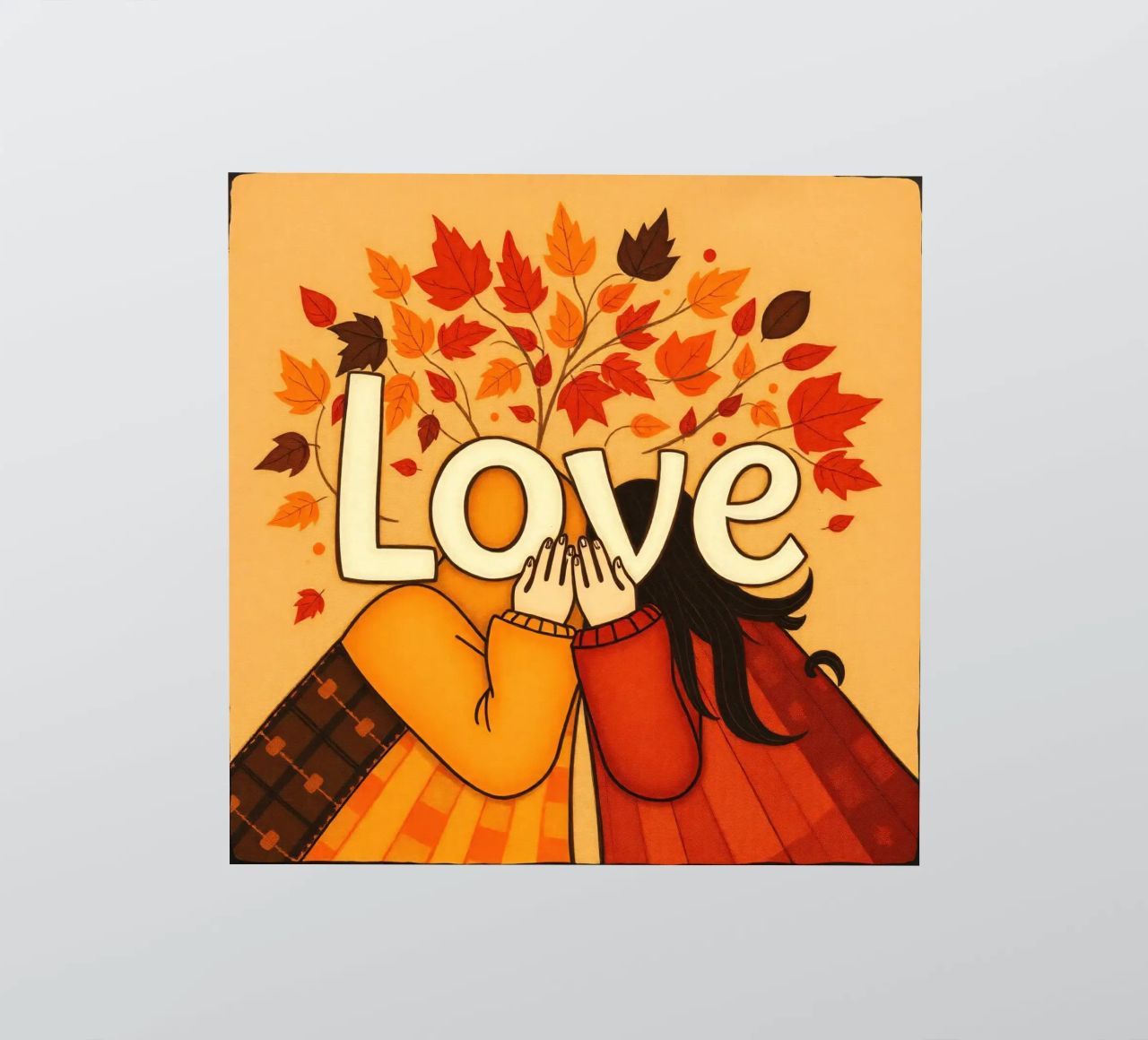 Un'opera d'arte che simboleggia l'unità e l'amore, utilizzando le calde tonalità della terra. adesivo da DesignDoodle