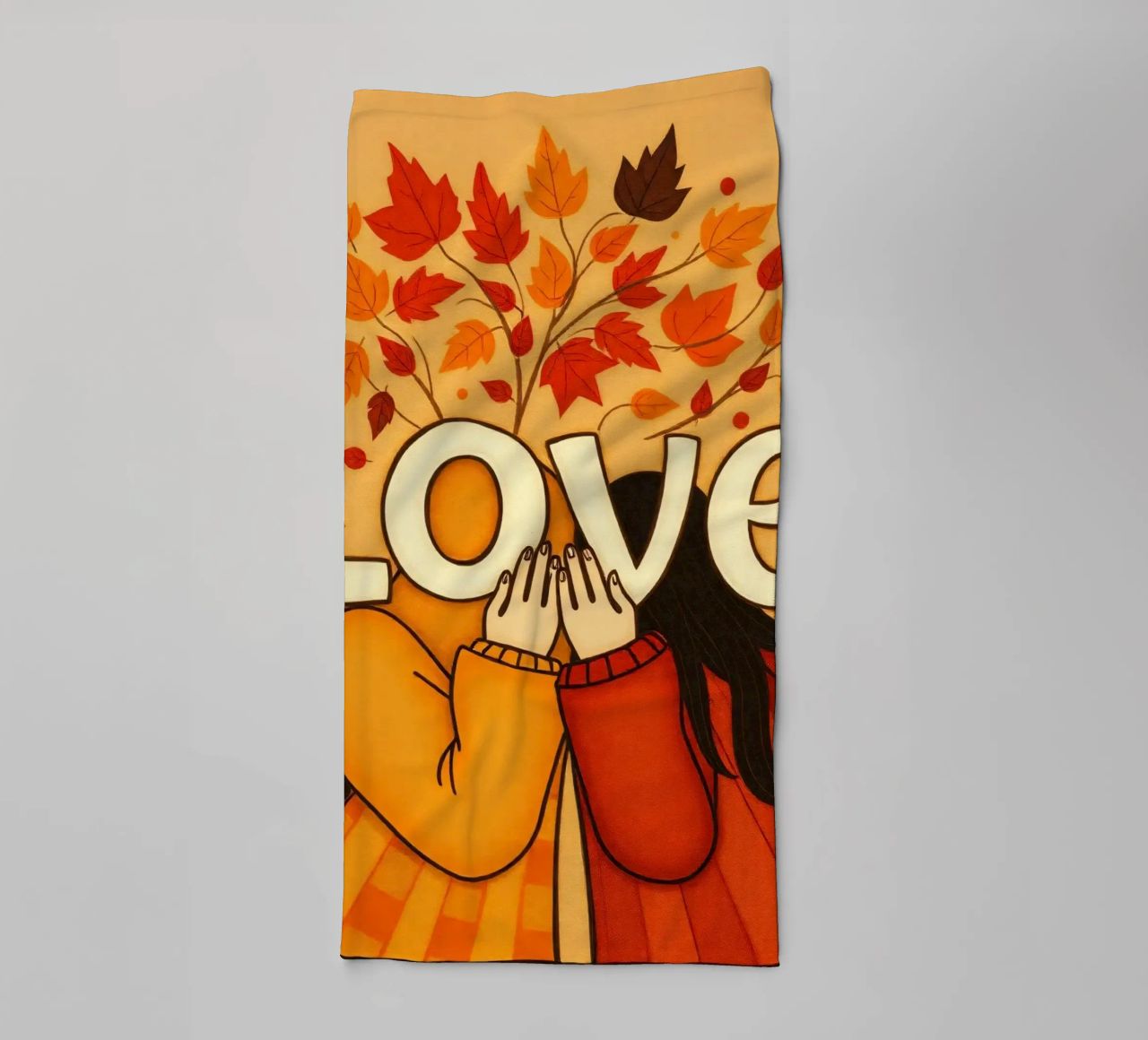 Un'opera d'arte che simboleggia l'unità e l'amore, utilizzando le calde tonalità della terra. asciugamano da bagno da DesignDoodle