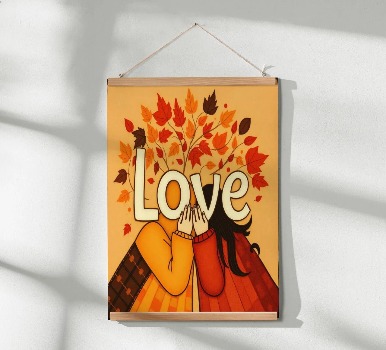 Un'opera d'arte che simboleggia l'unità e l'amore, utilizzando le calde tonalità della terra. carta hahnemühle da DesignDoodle
