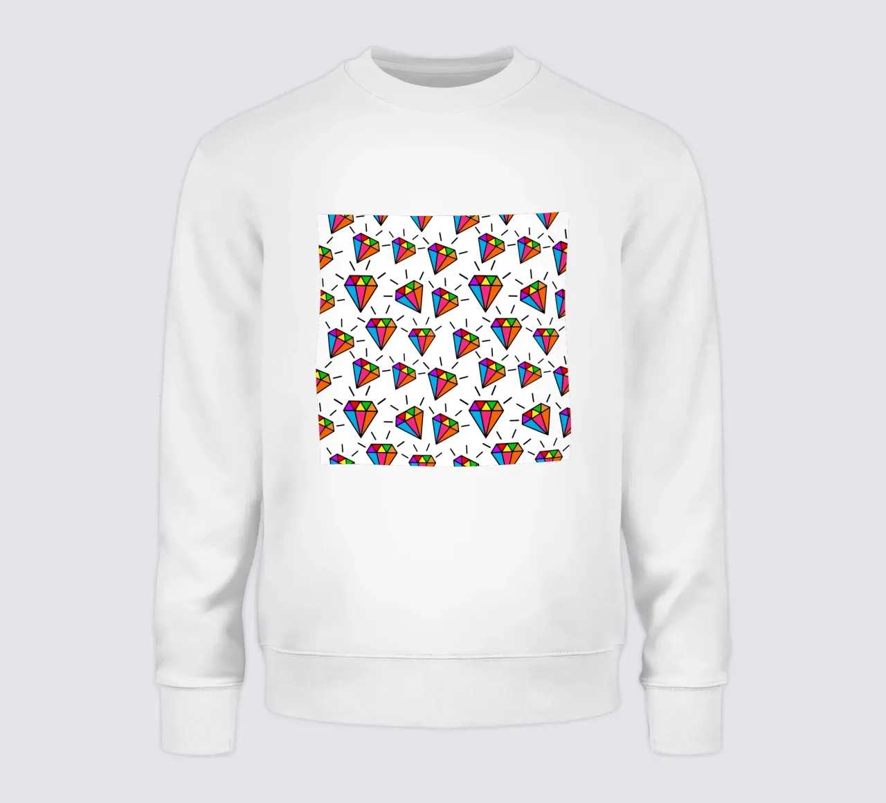 Cute colorful diamonds pattern felpa da baobabprintstore