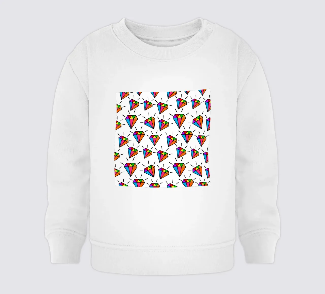 Cute colorful diamonds pattern felpa neonato da baobabprintstore