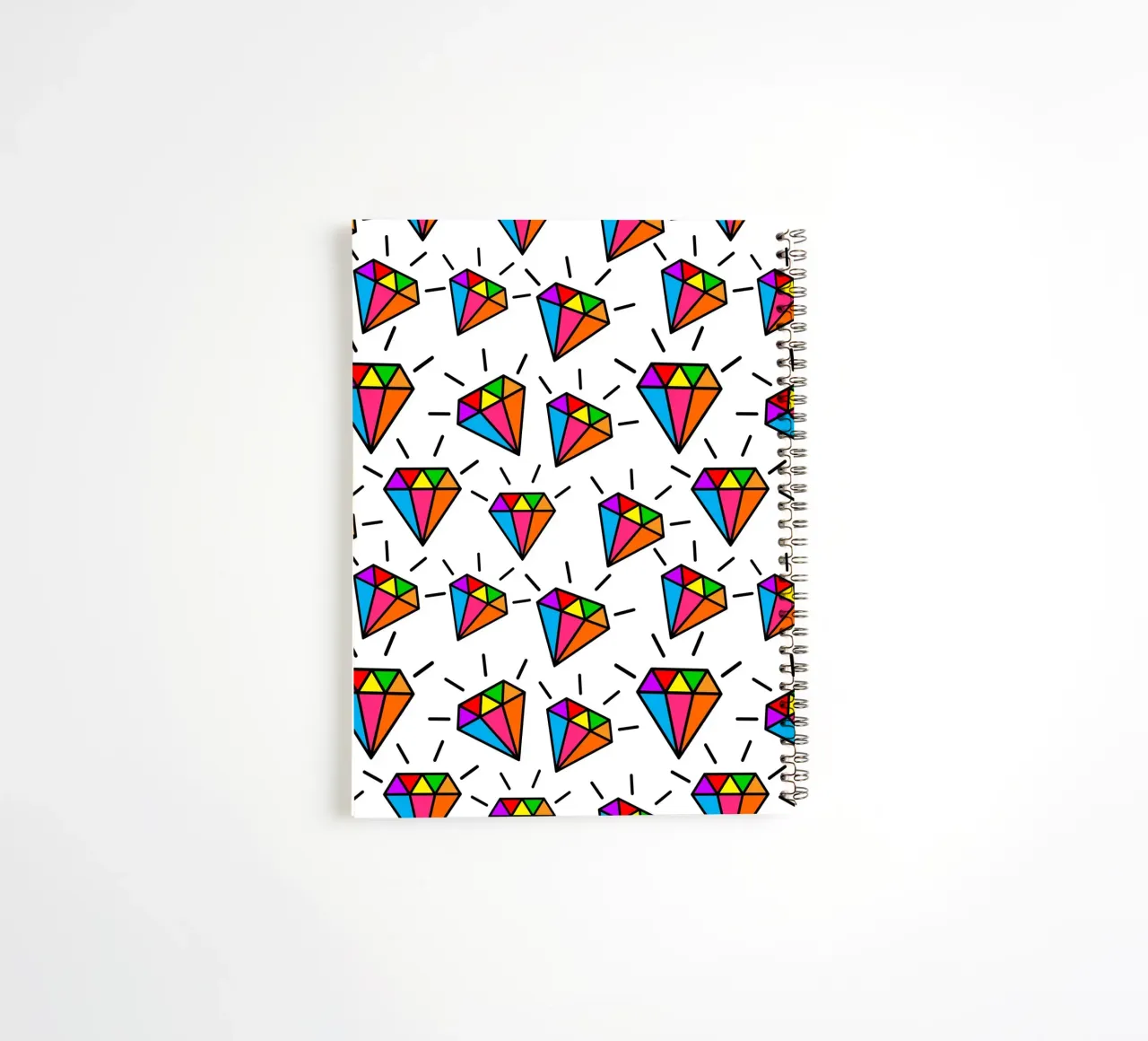 Cute colorful diamonds pattern spiral notebook by baobabprintstore