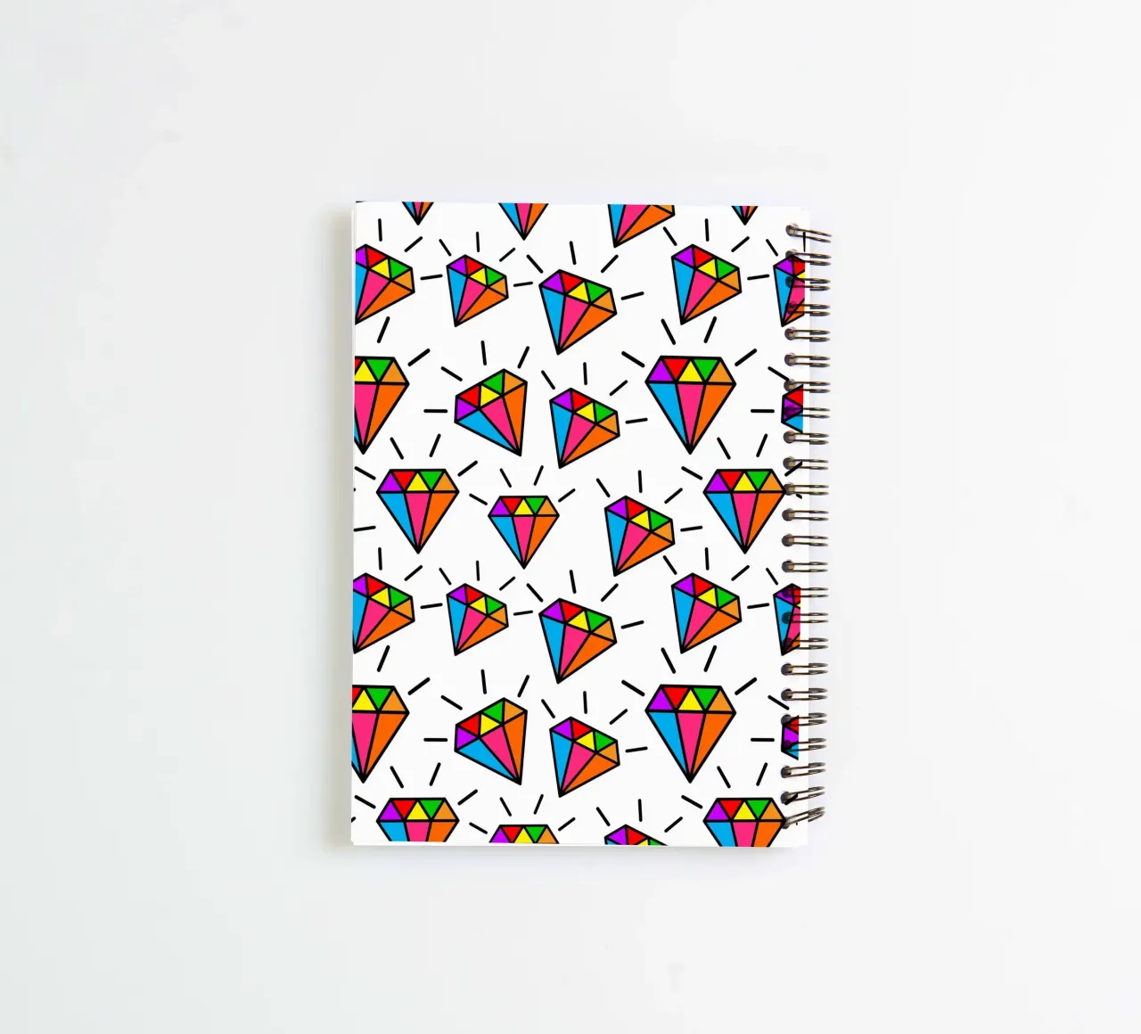 Cute colorful diamonds pattern spiral notebook by baobabprintstore