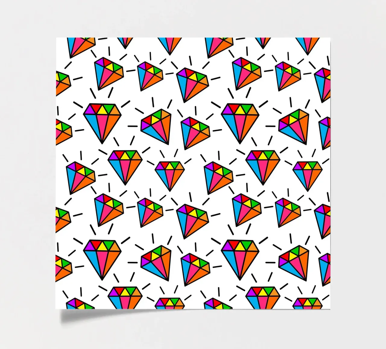 Cute colorful diamonds pattern foglio adesivo da baobabprintstore