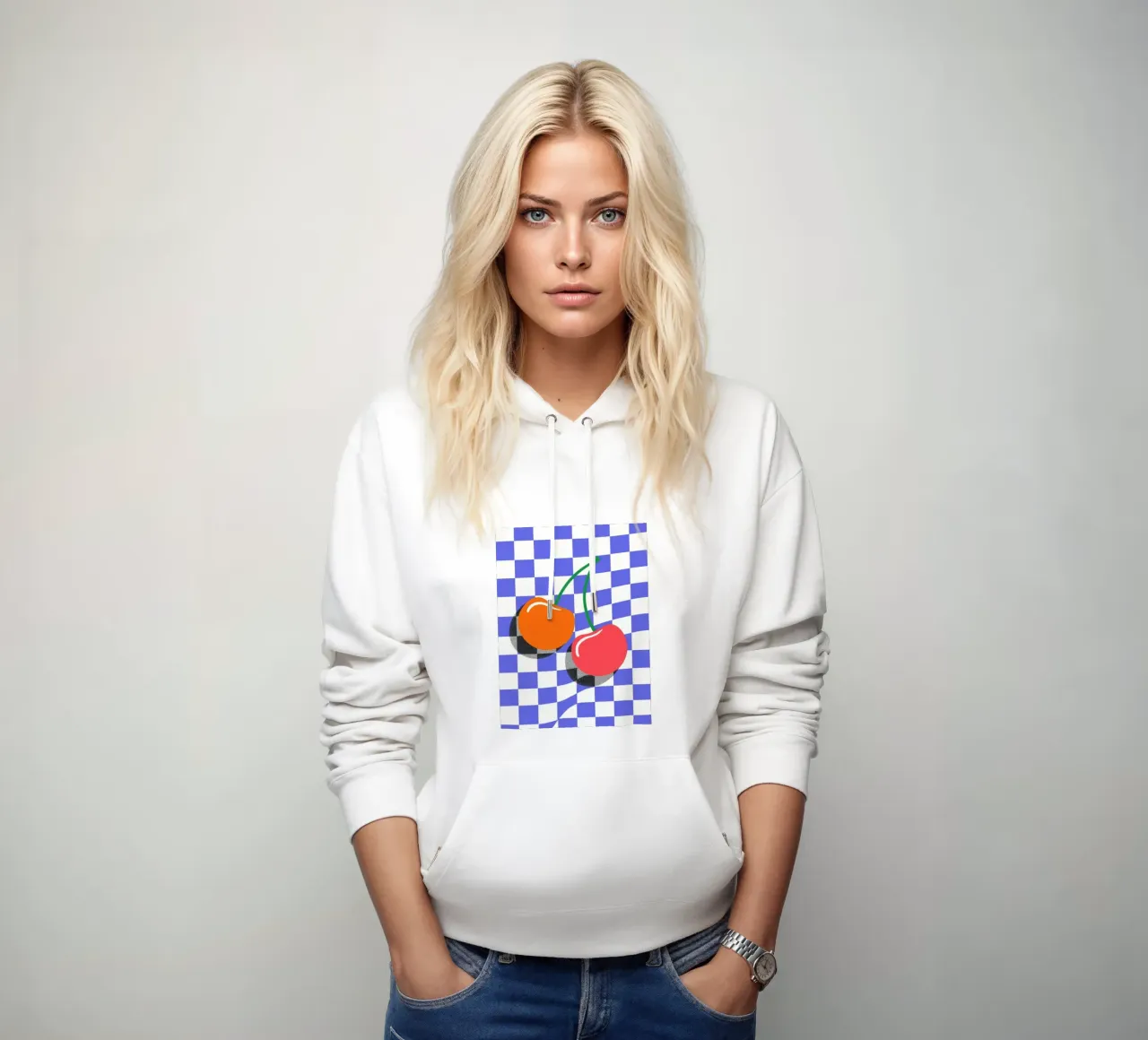 Ciliegie estive chic felpa con cappuccio da Carinaprint