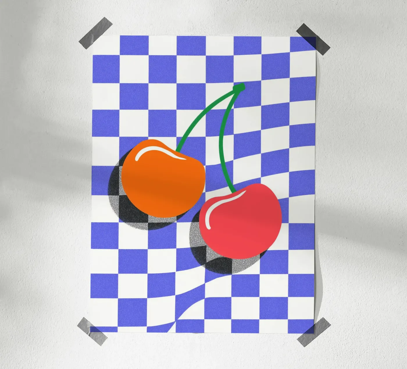 Summer cherries chic poster by Carinaprint