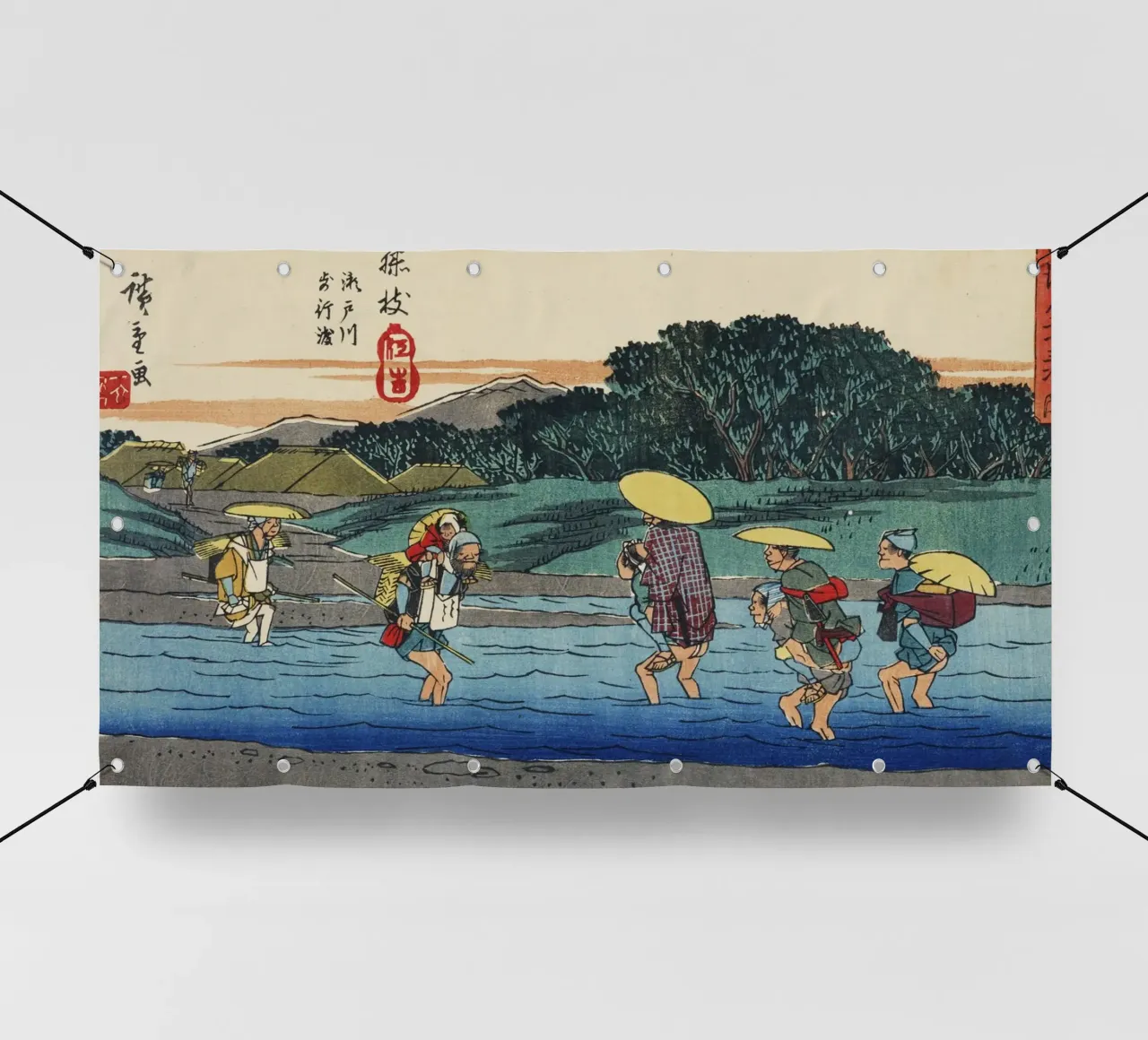 Ando Hiroshige - Fujieda (1830-1850 circa) telo in pvc da Wirla