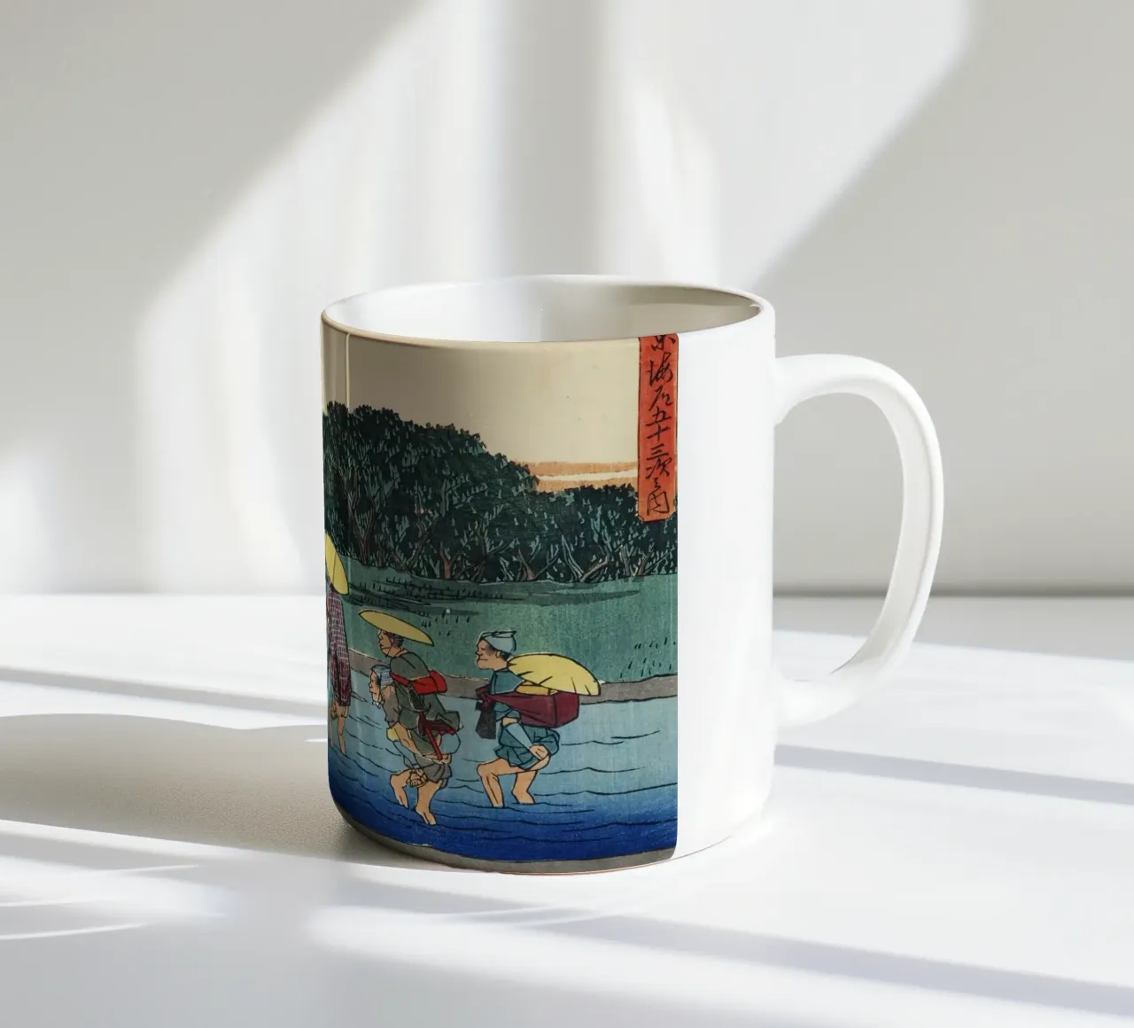 Ando Hiroshige - Fujieda (1830-1850 circa) tazza in ceramica da Wirla