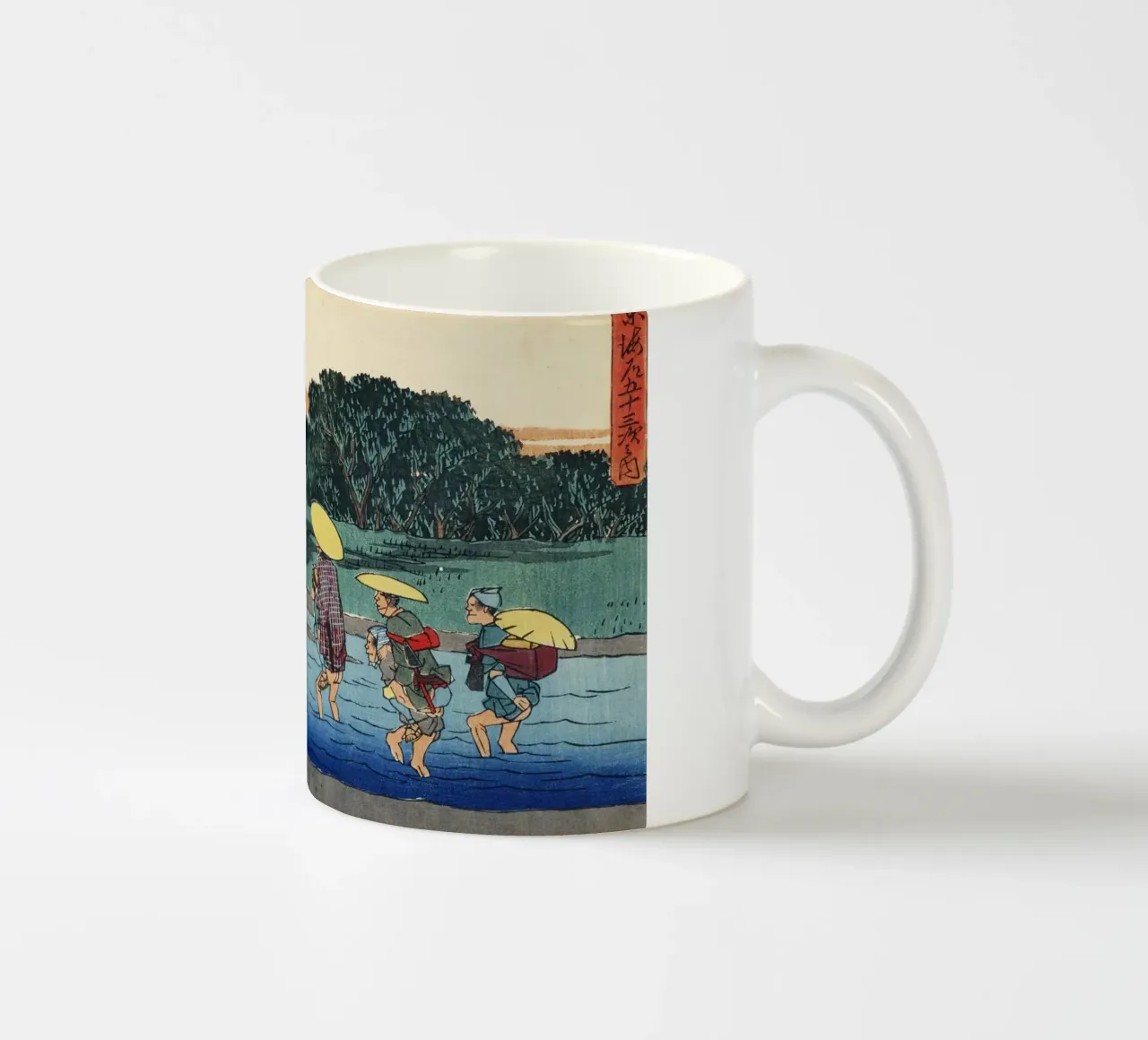 Ando Hiroshige - Fujieda (1830-1850 circa) tazza in ceramica da Wirla