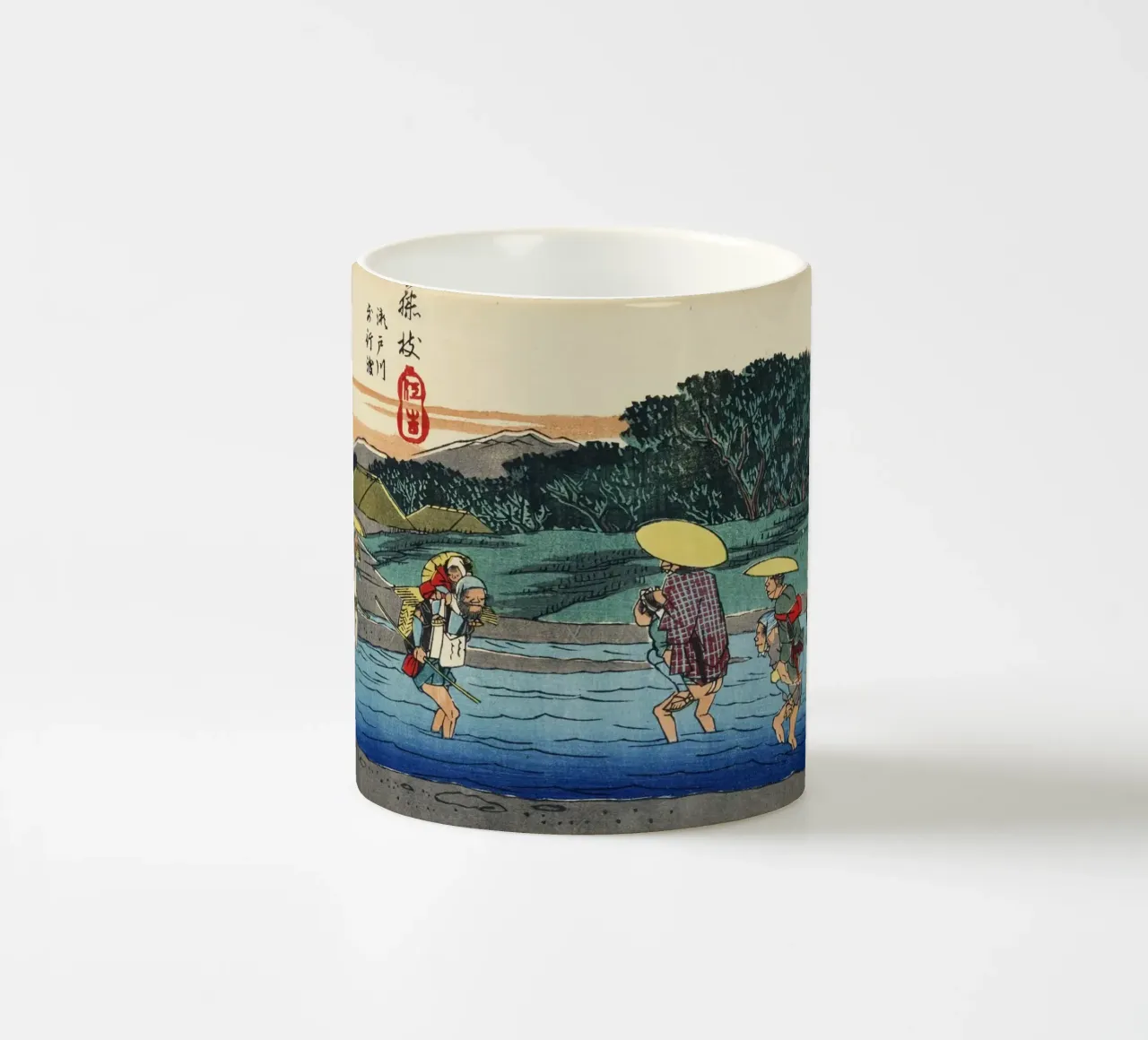 Ando Hiroshige - Fujieda (1830-1850 circa) tazza in ceramica da Wirla