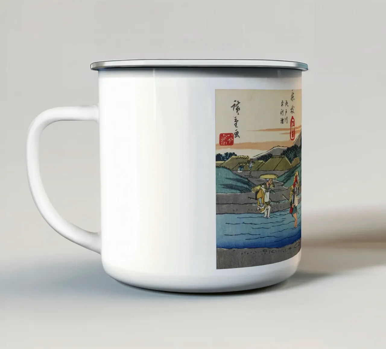 Ando Hiroshige - Fujieda (1830-1850 circa) tazza in smalto da Wirla