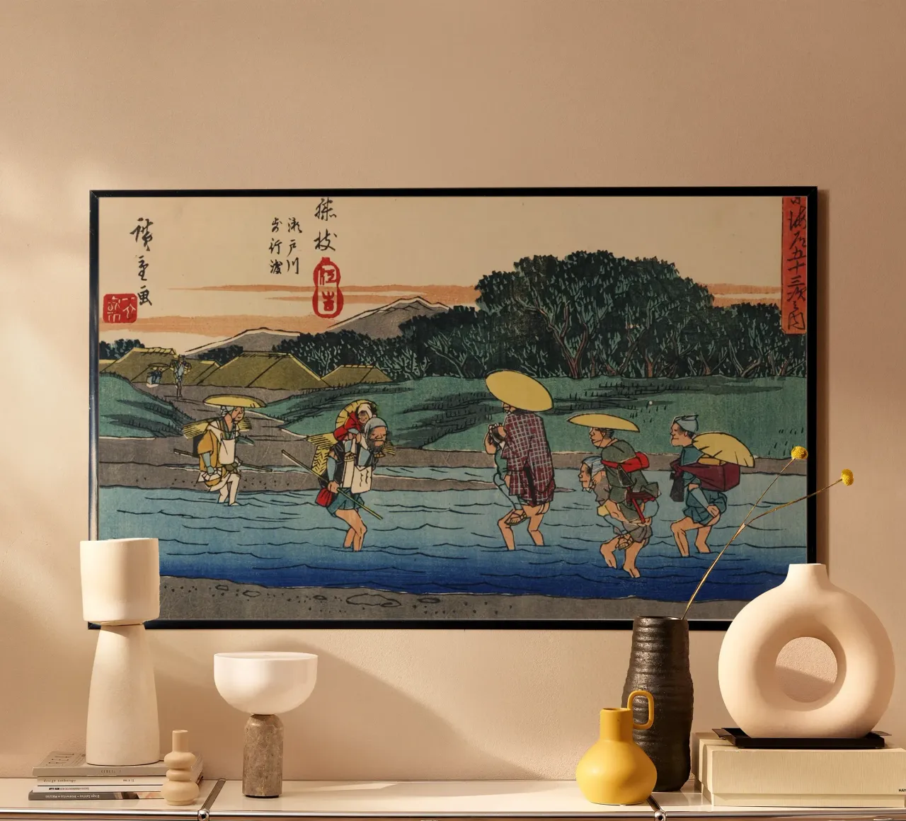 Ando Hiroshige - Fujieda (1830-1850 circa) carta hahnemühle da Wirla