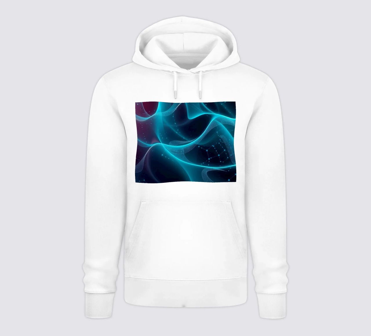 Vibrant digital waves create abstract patterns and depth hoodie by DesignDoodle