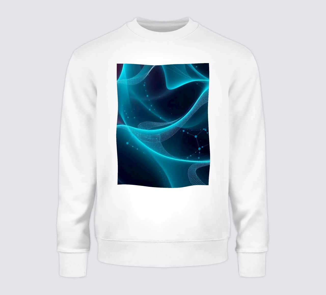 Vibrant digital waves create abstract patterns and depth sweatshirt by DesignDoodle