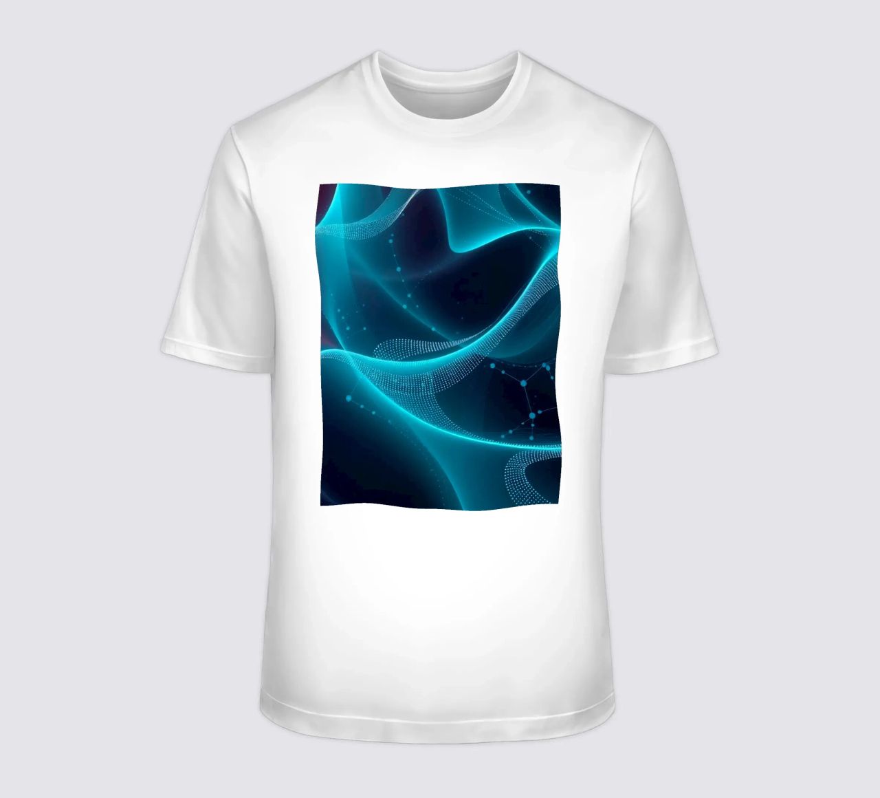 Vibrant digital waves create abstract patterns and depth t-shirt by DesignDoodle