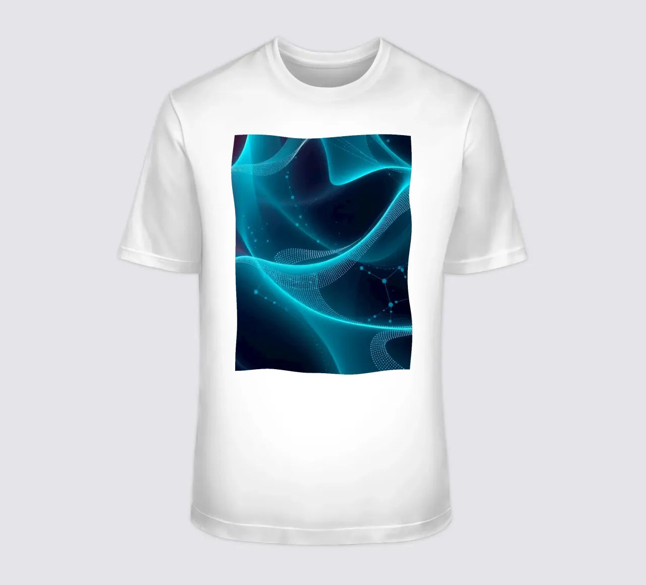 Vibrant digital waves create abstract patterns and depth t-shirt by DesignDoodle