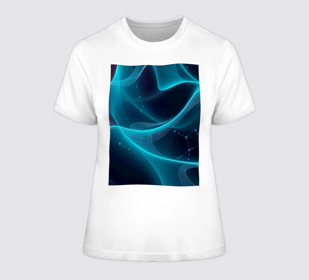 Lebendige digitale Wellen erzeugen abstrakte Muster und Tiefe Frauen T-Shirt von DesignDoodle