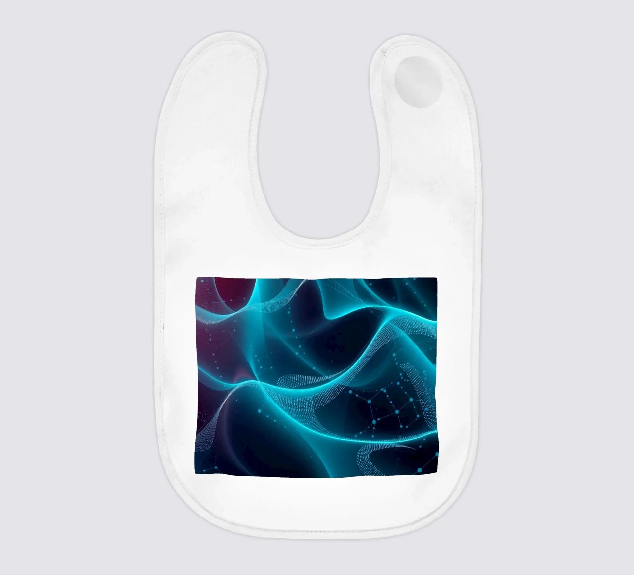 Vibrant digital waves create abstract patterns and depth baby bib by DesignDoodle
