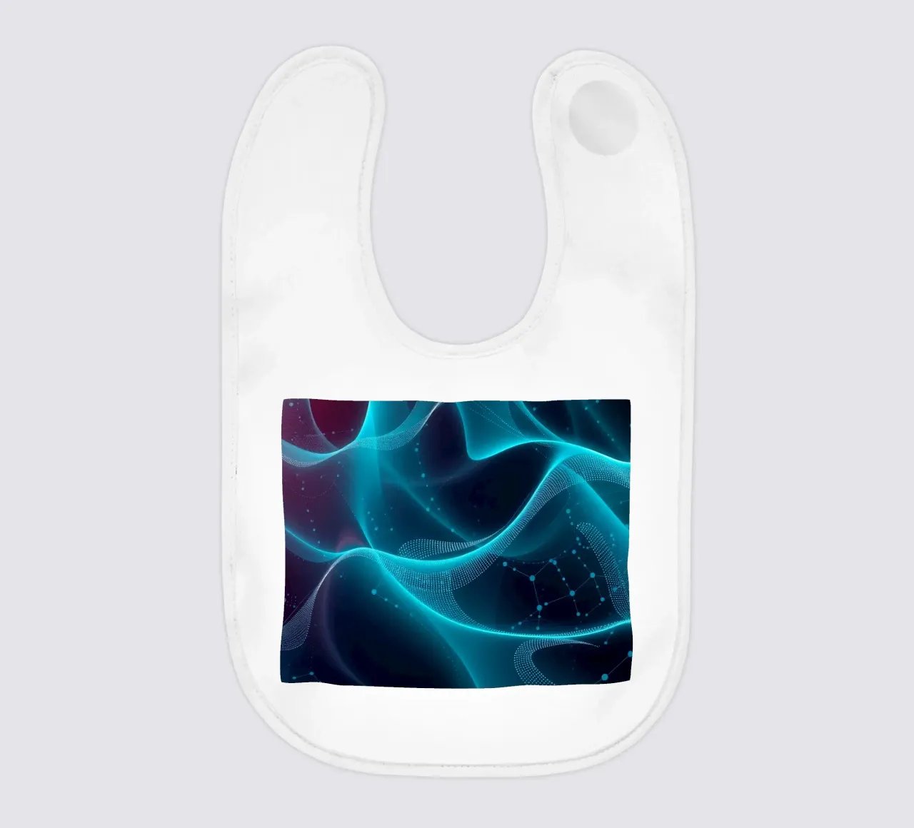 Vibrant digital waves create abstract patterns and depth baby bib by DesignDoodle