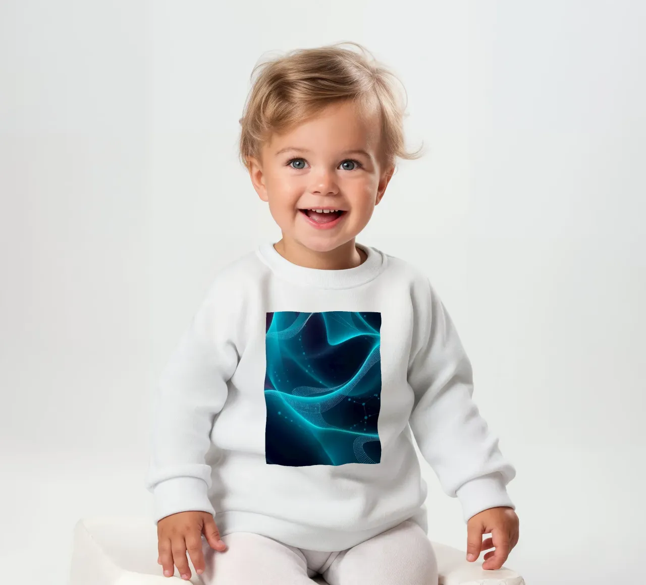 Vibrant digital waves create abstract patterns and depth baby sweatshirt by DesignDoodle