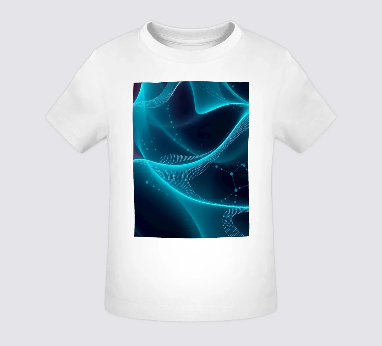 Vibrant digital waves create abstract patterns and depth baby t-shirt by DesignDoodle