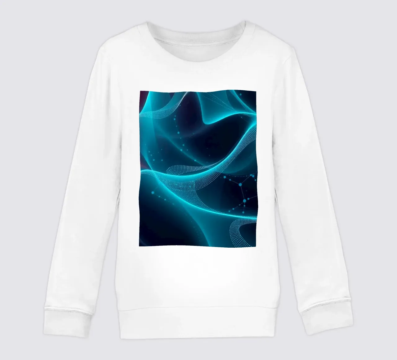 Lebendige digitale Wellen erzeugen abstrakte Muster und Tiefe Kinder Sweatshirt von DesignDoodle