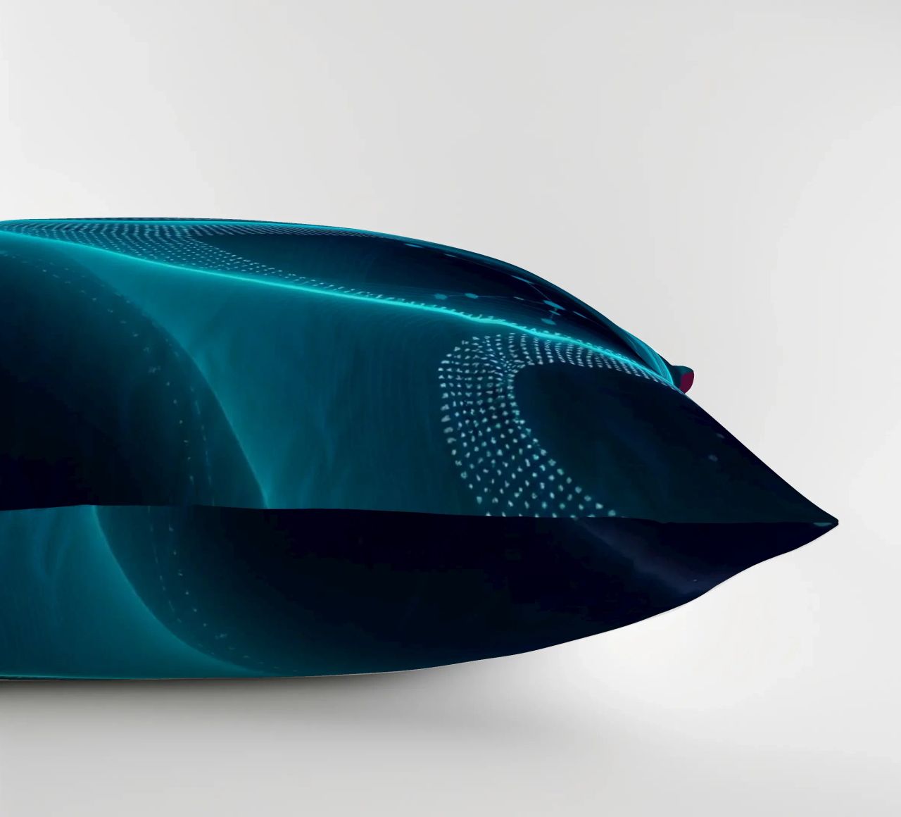 Vibrant digital waves create abstract patterns and depth decorative cushion by DesignDoodle