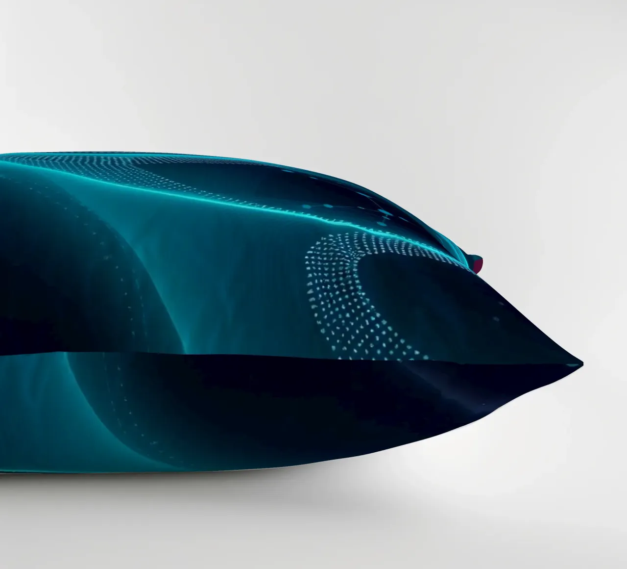 Vibrant digital waves create abstract patterns and depth decorative cushion by DesignDoodle