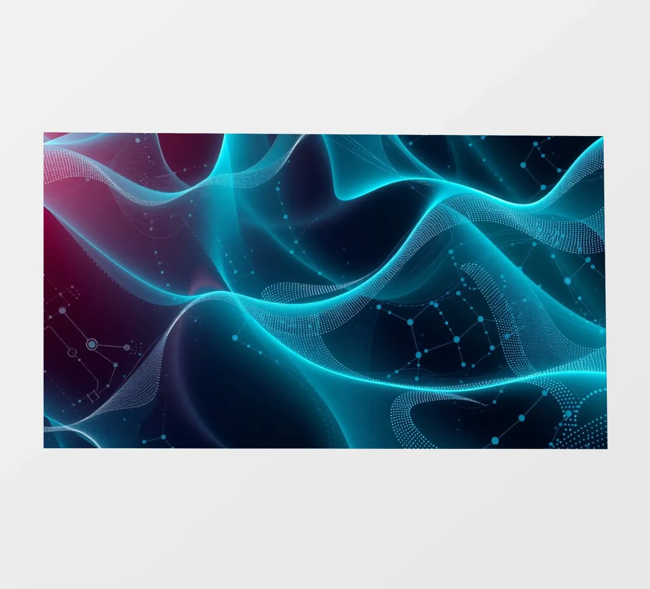 Des vagues numériques vibrantes créent des motifs abstraits et de la profondeur film rétro-éclairé de DesignDoodle