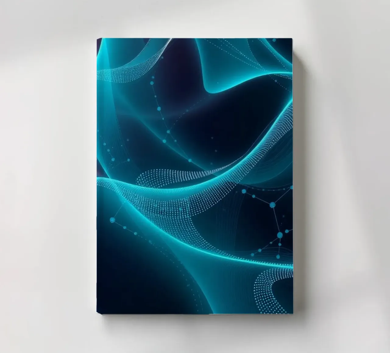 Lebendige digitale Wellen erzeugen abstrakte Muster und Tiefe Notizbuch von DesignDoodle