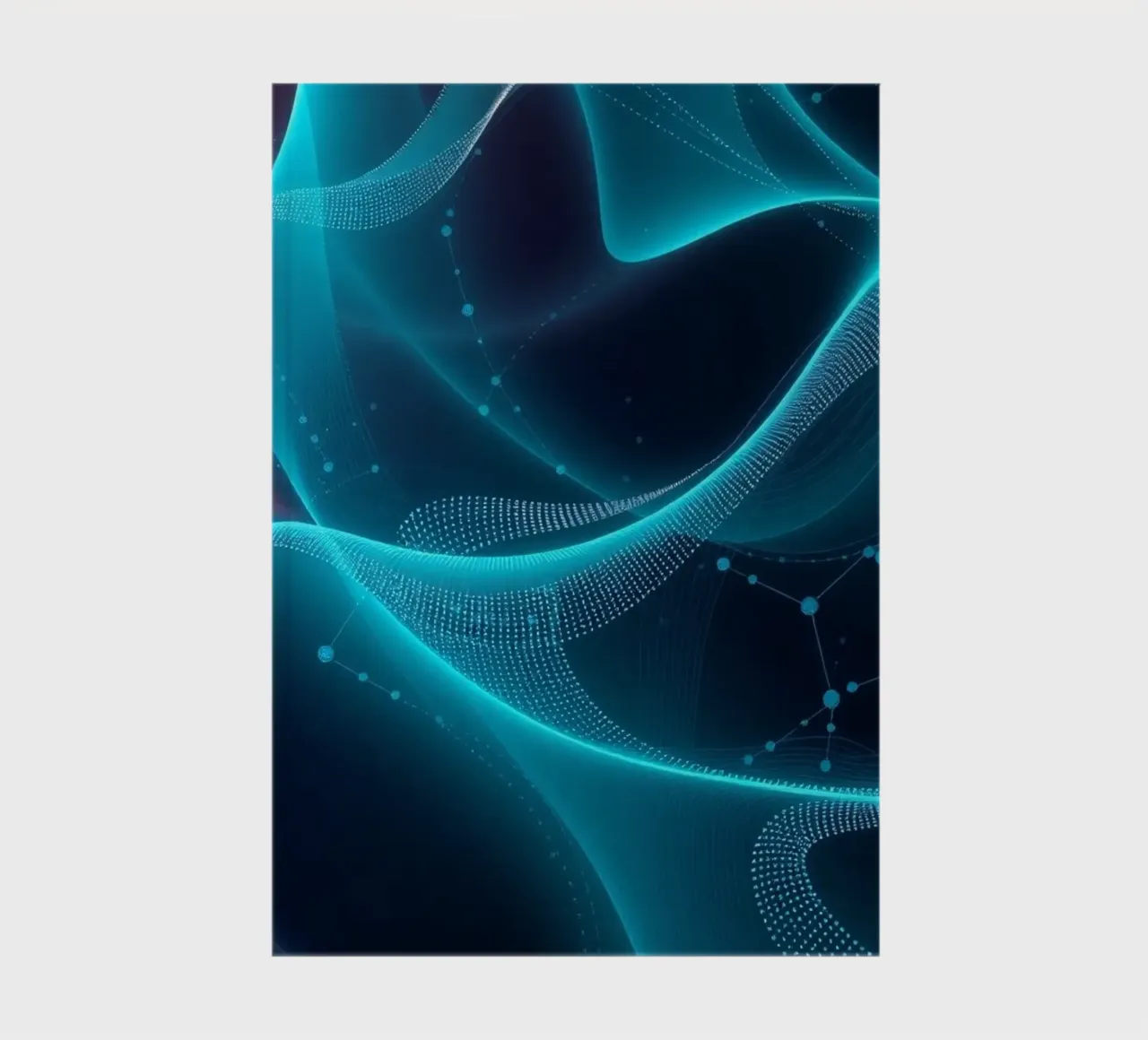 Lebendige digitale Wellen erzeugen abstrakte Muster und Tiefe Notizbuch von DesignDoodle
