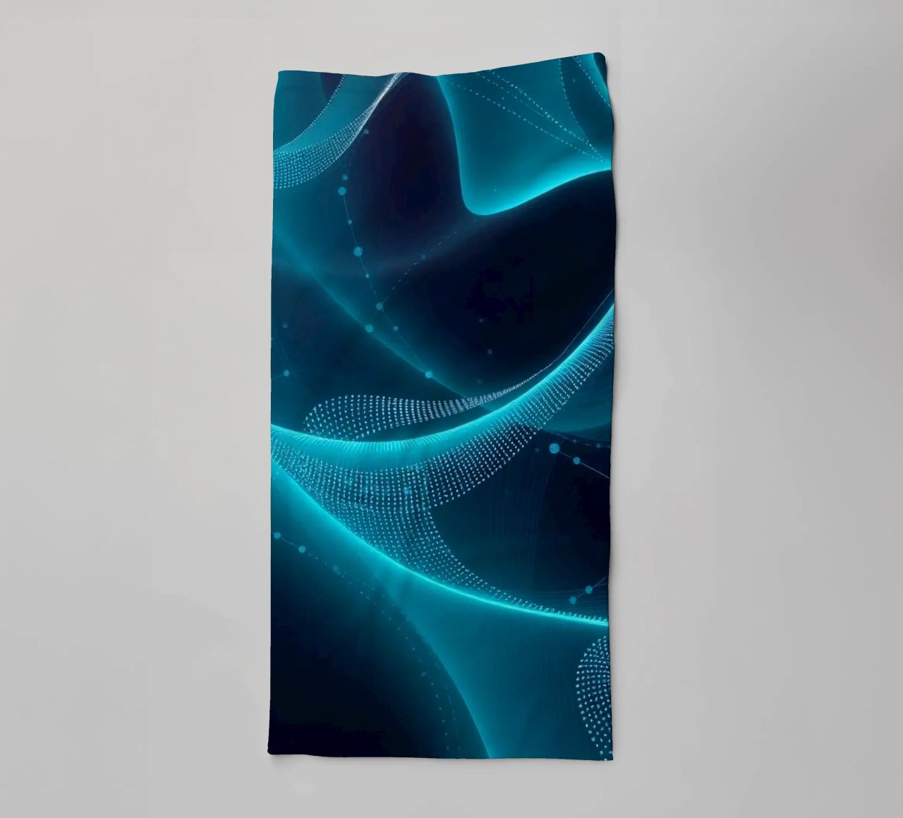 Vibrant digital waves create abstract patterns and depth towel by DesignDoodle